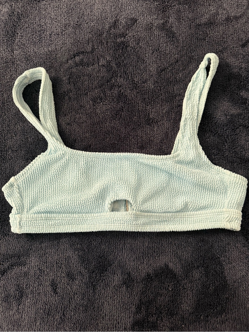 Xhilaration Light Aqua Textured Bikini Top